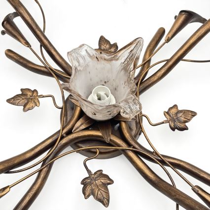 Overflademonteret lysekrone ROZETA 5xE14/40W/230V, bronzefarvet