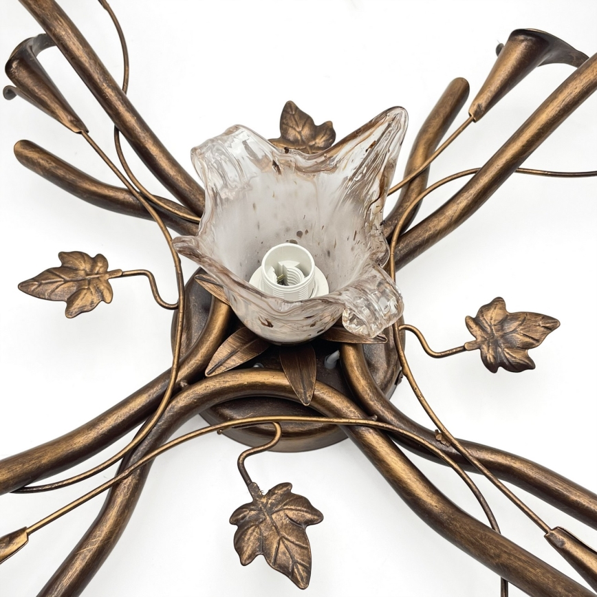 Overflademonteret lysekrone ROZETA 5xE14/40W/230V, bronzefarvet