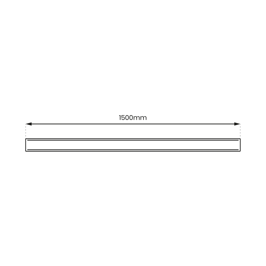 Overflademonteret skinne MAGNETIC TRACK 1,5 m sort