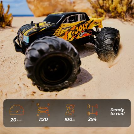Overmax - fjernstyret RC-bil X-JOLT 1000 mAh sort/gul