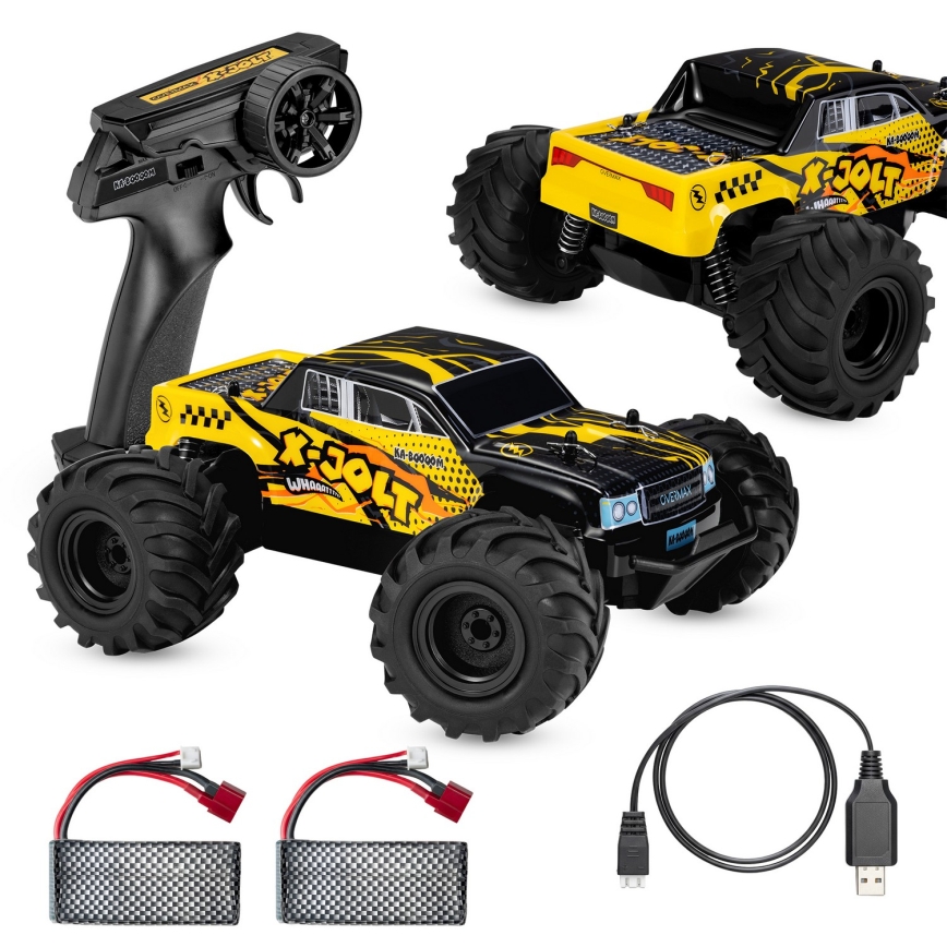 Overmax - fjernstyret RC-bil X-JOLT 1000 mAh sort/gul