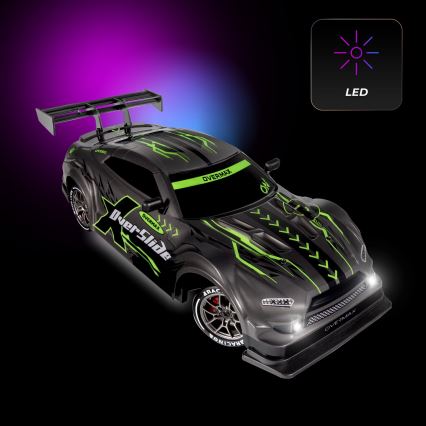 Overmax - RC-driftbil med fjernbetjening X-OVERSLIDE 1000 mAh sort/grøn/blå/rød