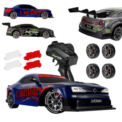 Overmax - RC-driftbil med fjernbetjening X-OVERSLIDE 1000 mAh sort/grøn/blå/rød