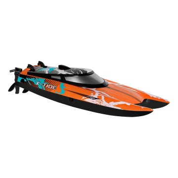 Overmax - RC-båd X-TIDE med fjernbetjening, 2400 mAh, sort/orange