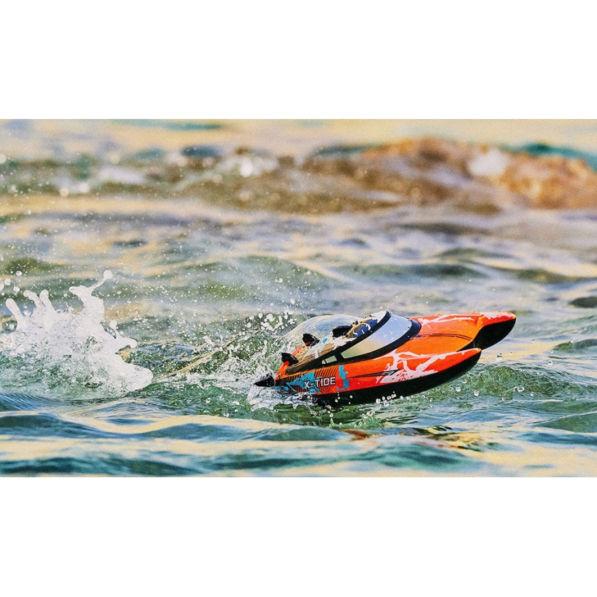 Overmax - RC-båd X-TIDE med fjernbetjening, 2400 mAh, sort/orange