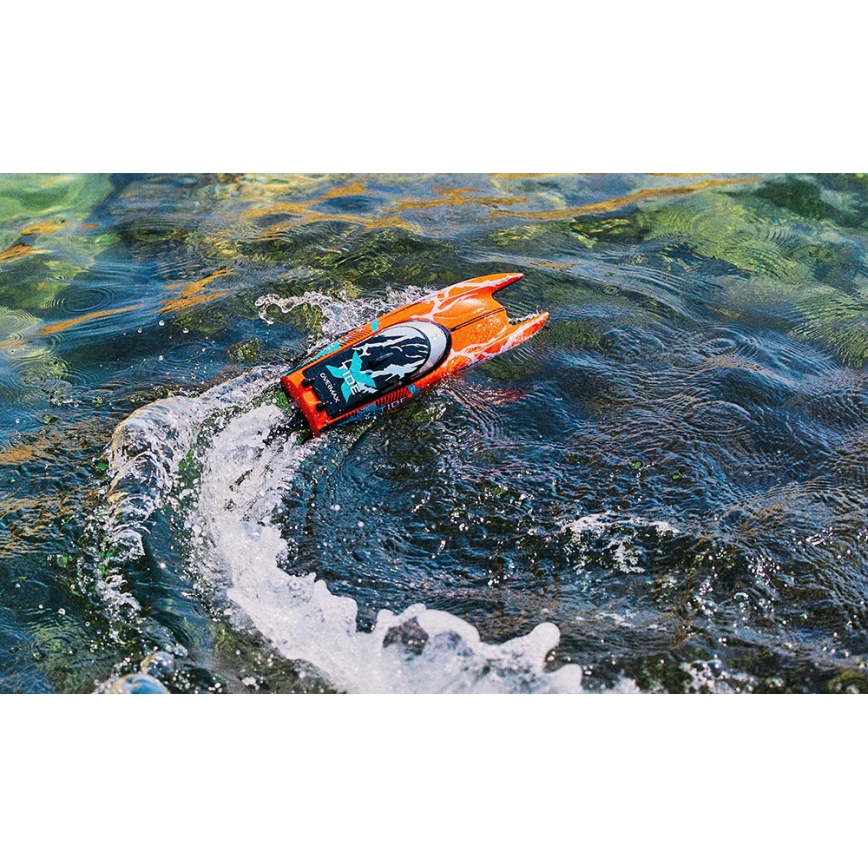 Overmax - RC-båd X-TIDE med fjernbetjening, 2400 mAh, sort/orange