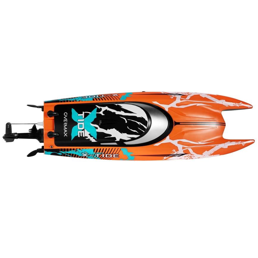 Overmax - RC-båd X-TIDE med fjernbetjening, 2400 mAh, sort/orange