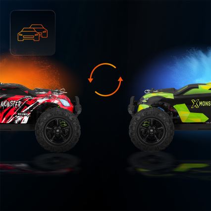 Overmax - fjernstyret RC-bil 2 i 1 X-MONSTER 3.5 1700 mAh sort/rød/grøn
