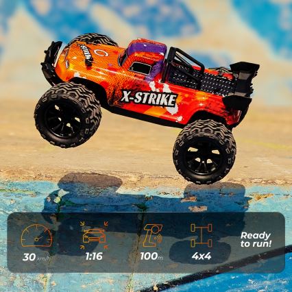 Overmax - RC-bil med fjernbetjening X-STRIKE 3000 mAh sort/orange