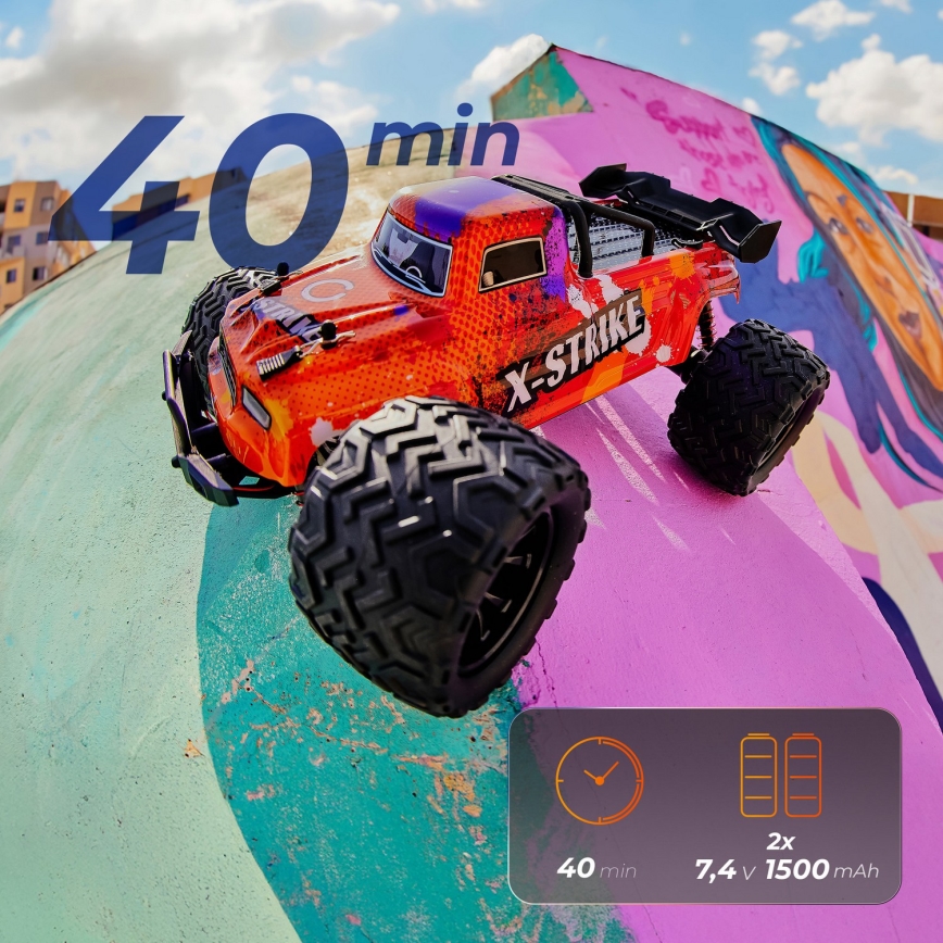 Overmax - RC-bil med fjernbetjening X-STRIKE 3000 mAh sort/orange