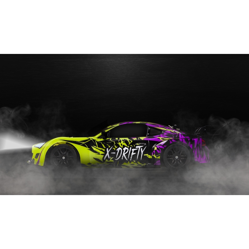 Overmax - RC-driftbil med fjernbetjening X-DRIFT 1000 mAh gul/lilla