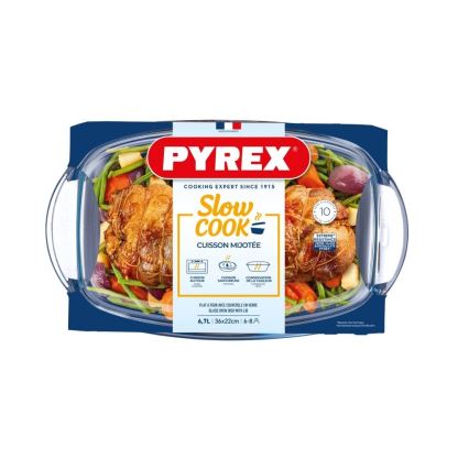 Ovnfast fad med låg PYREX 6,7 l