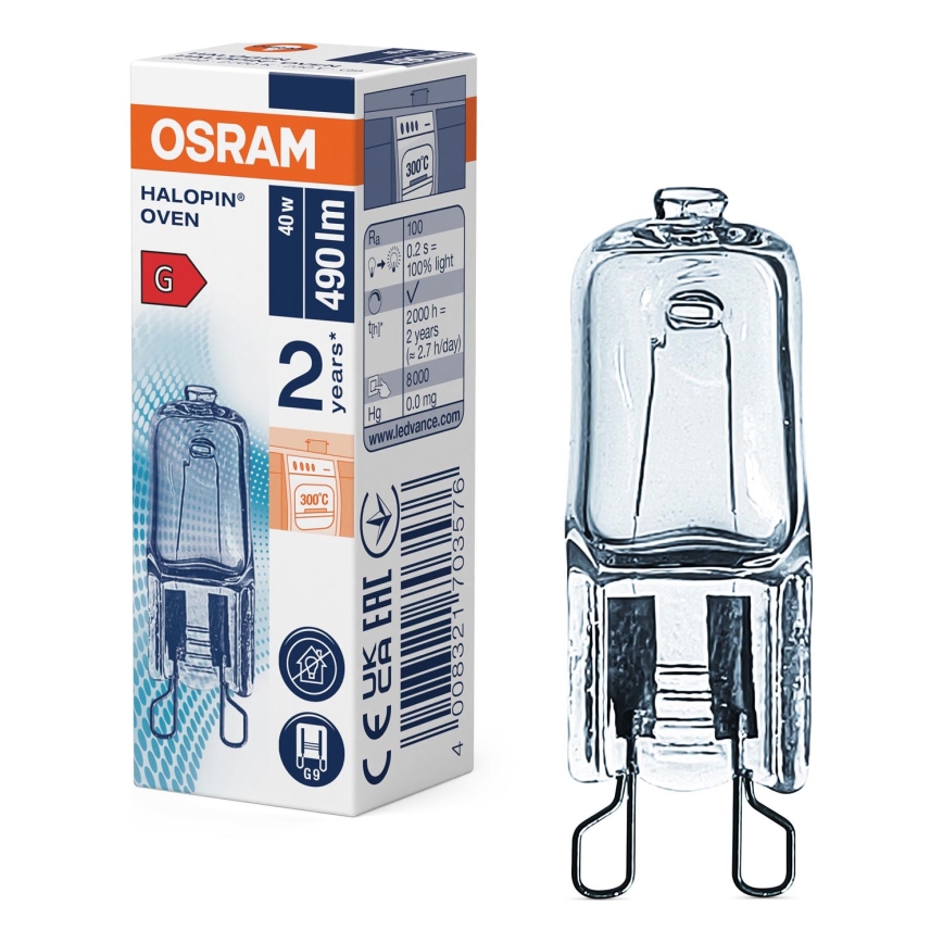 Ovnpære HALOPIN G9/40W/230V 2700K - Osram