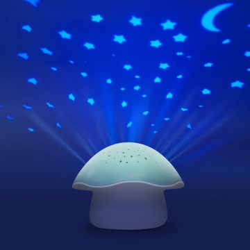 PABOBO - Projektor med melodi STAR MUSHROOM 3xAA blå