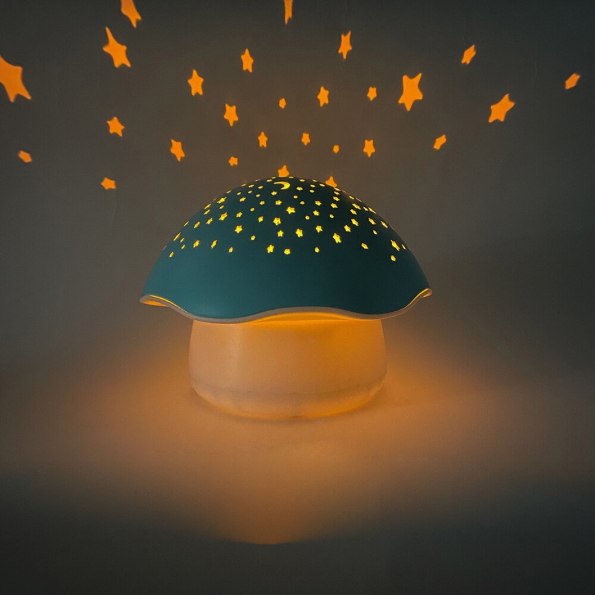 PABOBO - Projektor med melodi STAR MUSHROOM 3xAA blå