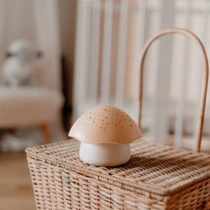 PABOBO - Projektor med melody STAR MUSHROOM 3xAA laksefarvet