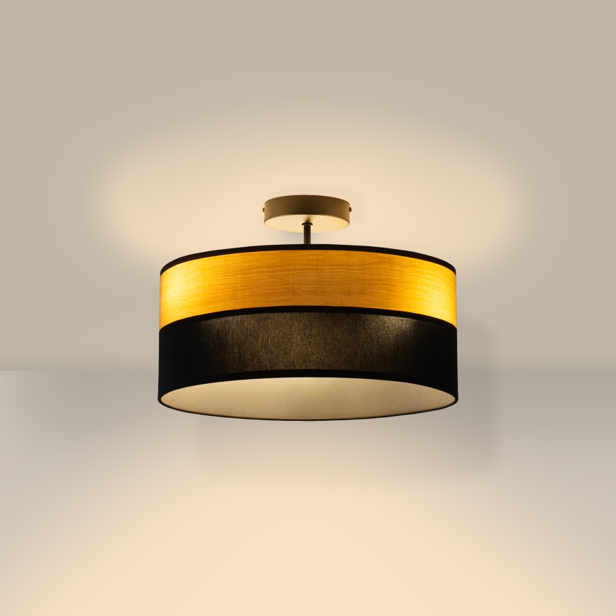 Påbygget loftlampe ALBA 3x E27/15W/230V, Ø 40 cm, sort/brun