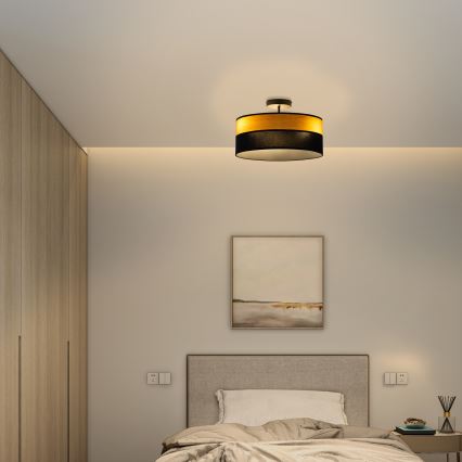 Påbygget loftlampe ALBA 3x E27/15W/230V, Ø 40 cm, sort/brun