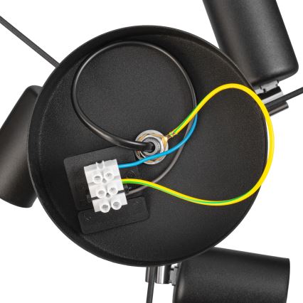 Påbygget loftlampe ALBA 3x E27/15W/230V, Ø 40 cm, sort/brun