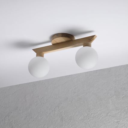 Påbygget loftlampe ANTONIO 2xG9/5W/230V eg/hvid