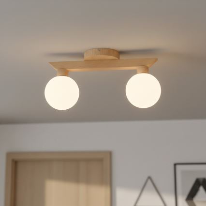 Påbygget loftlampe ANTONIO 2xG9/5W/230V eg/hvid