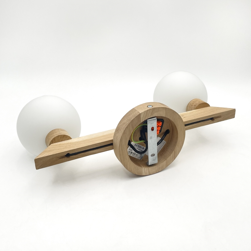 Påbygget loftlampe ANTONIO 2xG9/5W/230V eg/hvid