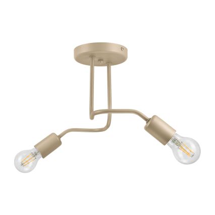 Påbygget loftlampe CHARLIE 2xE27/15W/230V beige