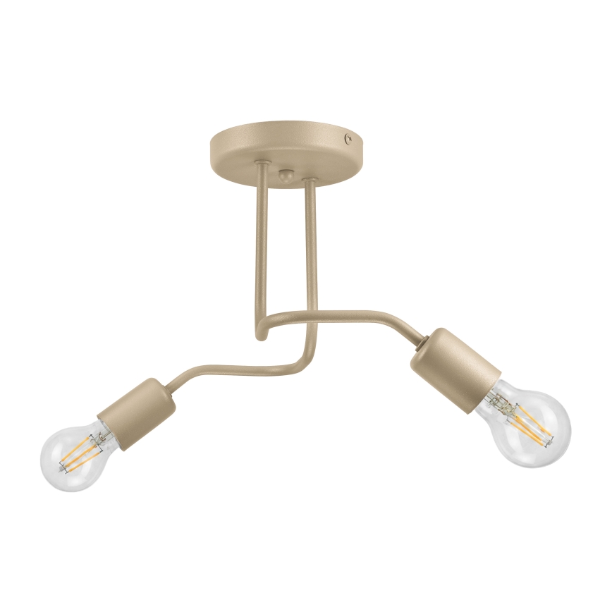 Påbygget loftlampe CHARLIE 2xE27/15W/230V beige