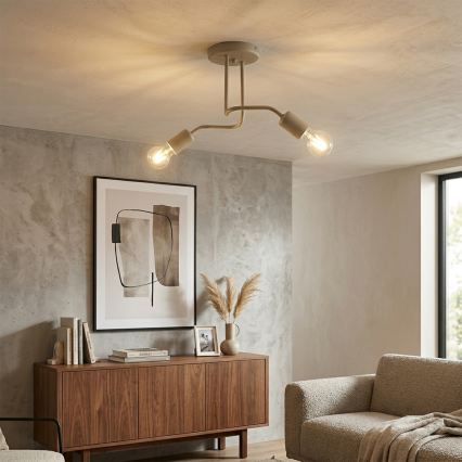 Påbygget loftlampe CHARLIE 2xE27/15W/230V beige
