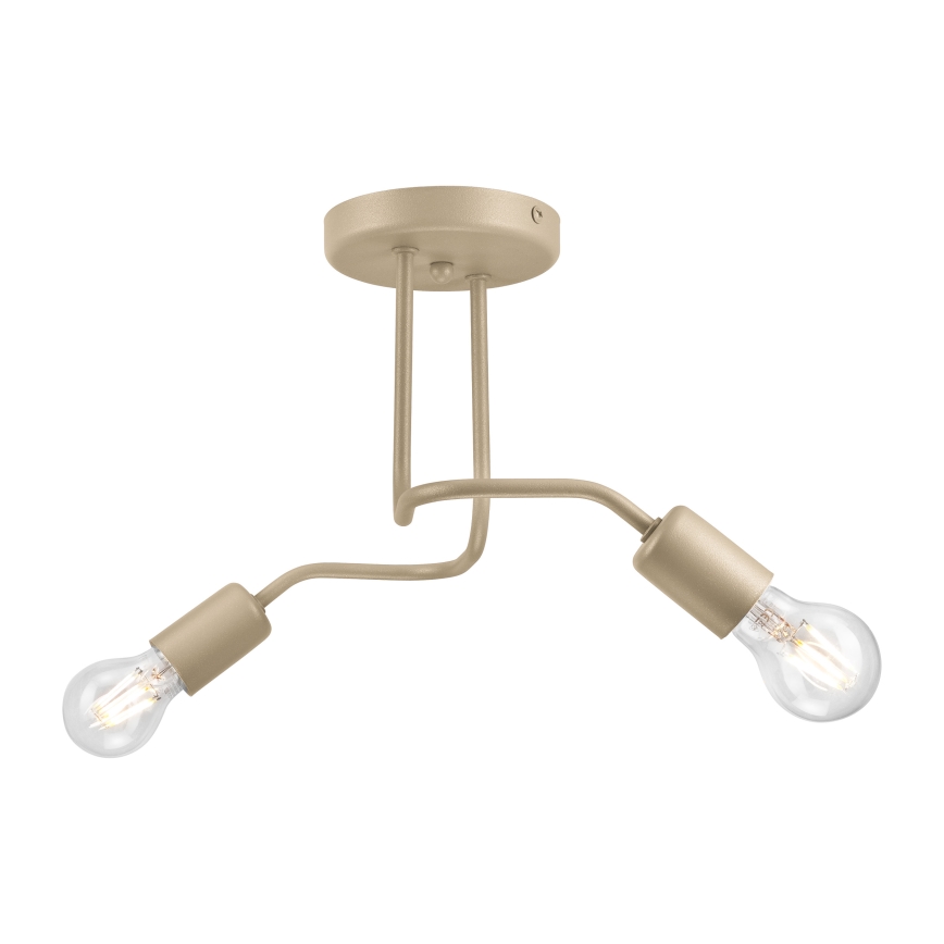 Påbygget loftlampe CHARLIE 2xE27/15W/230V beige