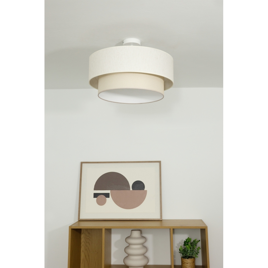 Påbygget loftlampe NATIA 1xE27/60W/230V cremefarvet