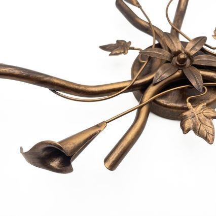 Påbygget loftlampe ROZETA 3xE14/40W/230V bronzefarvet