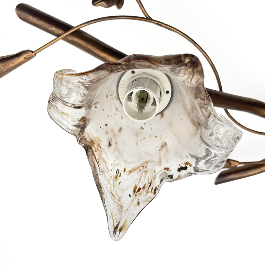 Påbygget loftlampe ROZETA 3xE14/40W/230V bronzefarvet