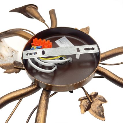 Påbygget loftlampe ROZETA 3xE14/40W/230V bronzefarvet