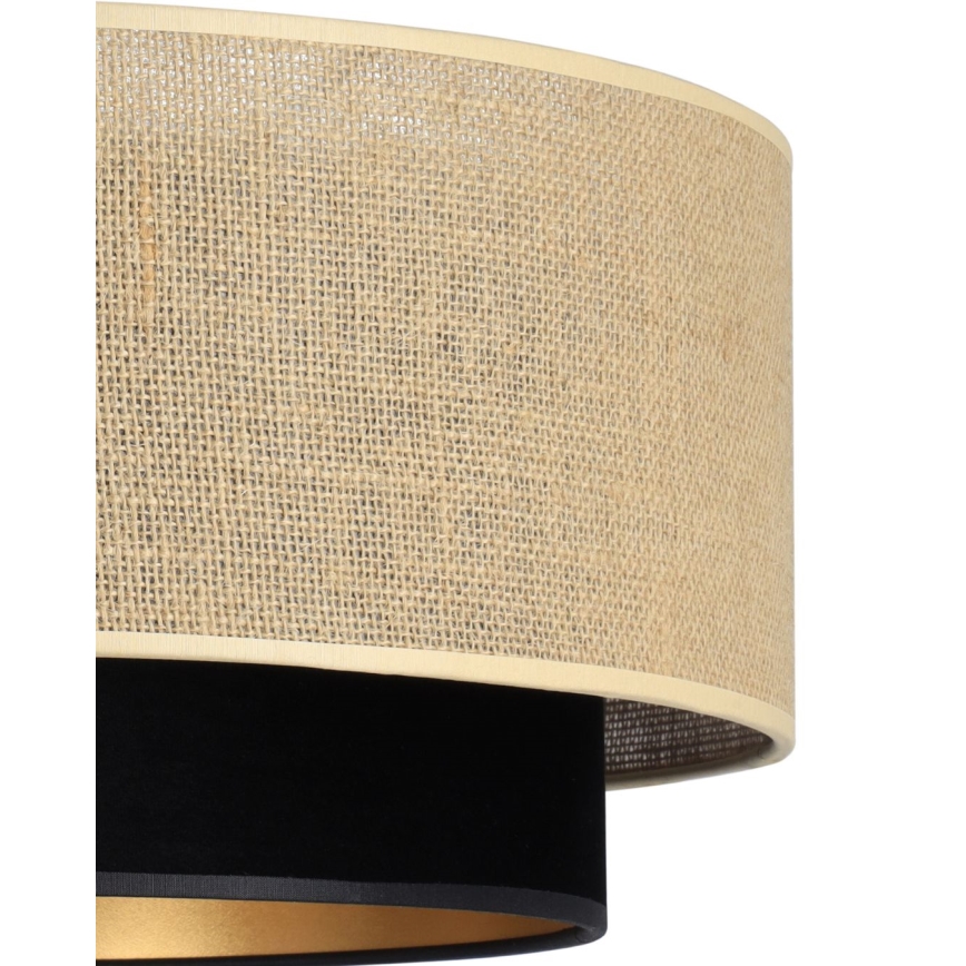 Påbygget loftlampe SARTA 1xE27/60W/230V sort/jute