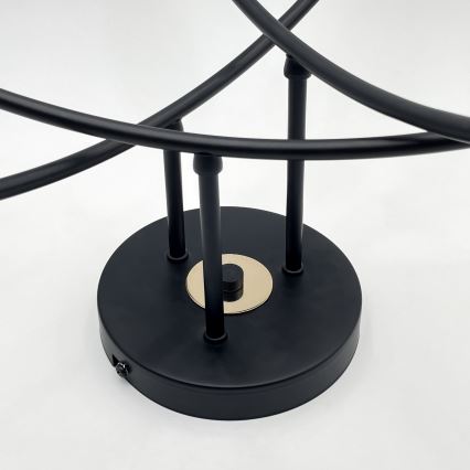 Påbygget lysekrone ANYA 6xE27/15W/230V sort/guld