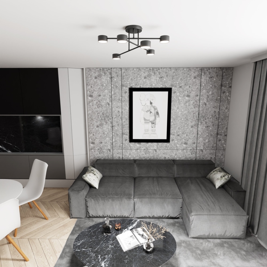 Påbygget lysekrone HALO 6xGX53/10W/230V sort