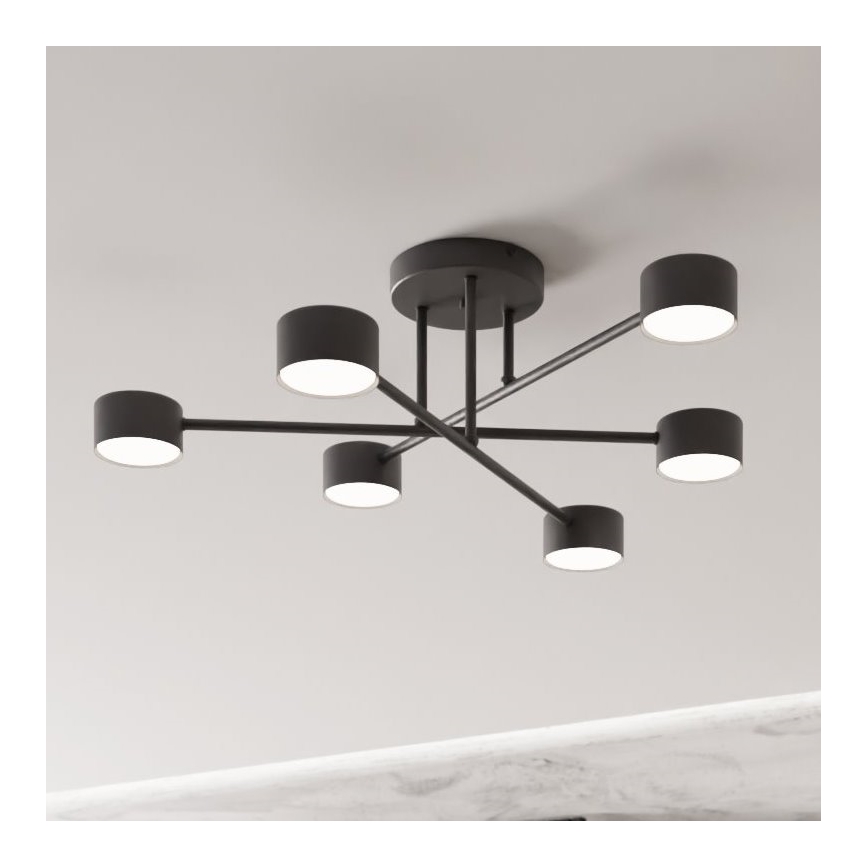 Påbygget lysekrone HALO 6xGX53/10W/230V sort