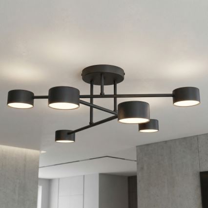 Påbygget lysekrone HALO 6xGX53/10W/230V sort