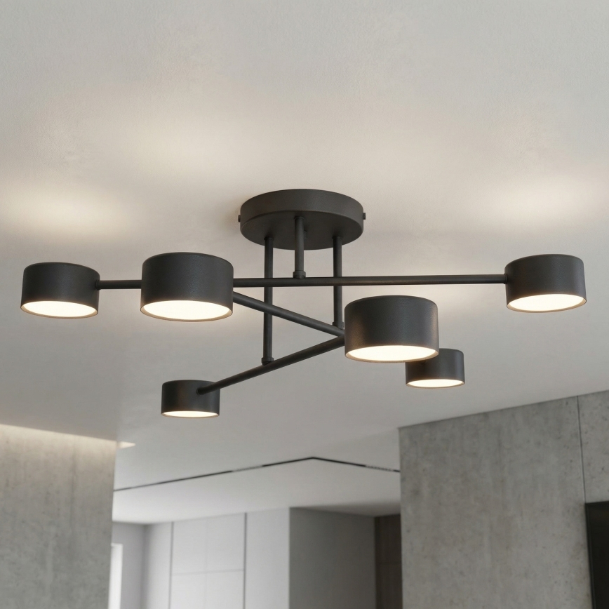 Påbygget lysekrone HALO 6xGX53/10W/230V sort