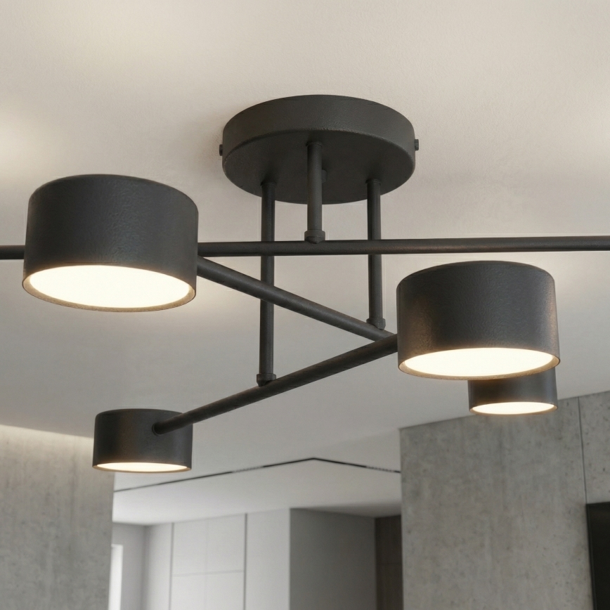 Påbygget lysekrone HALO 6xGX53/10W/230V sort