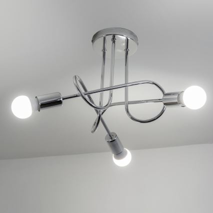 Påbygget lysekrone OXFORD 3xE27/15W/230V i blank krom