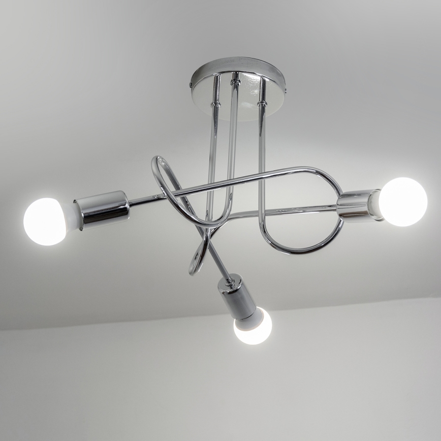 Påbygget lysekrone OXFORD 3xE27/15W/230V i blank krom
