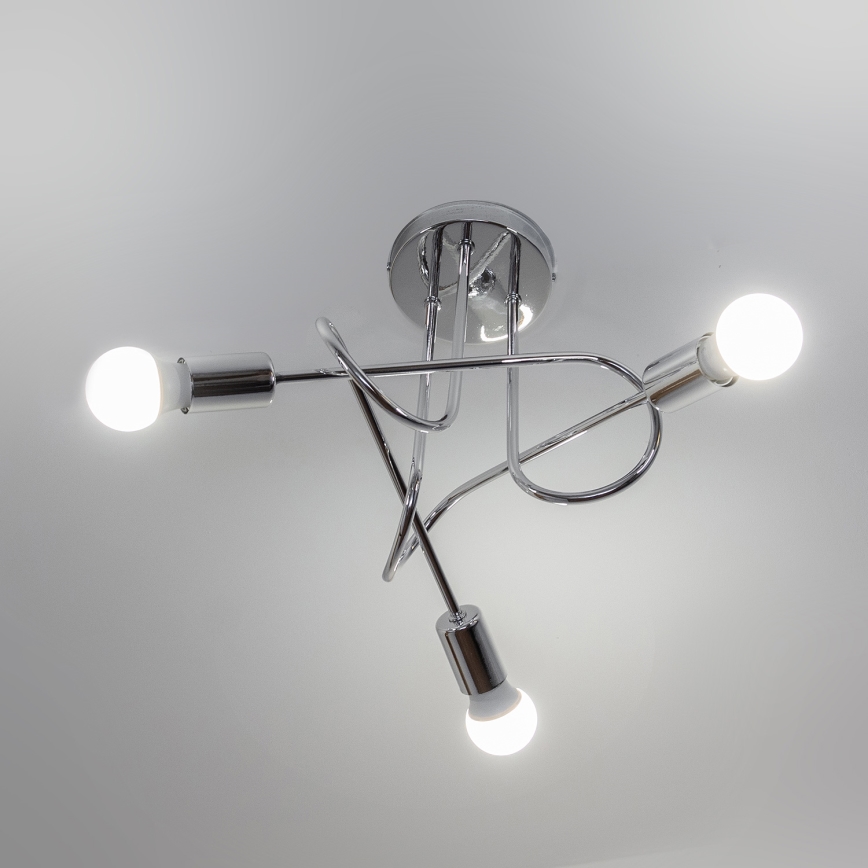 Påbygget lysekrone OXFORD 3xE27/15W/230V i blank krom