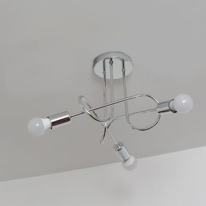 Påbygget lysekrone OXFORD 3xE27/15W/230V i blank krom