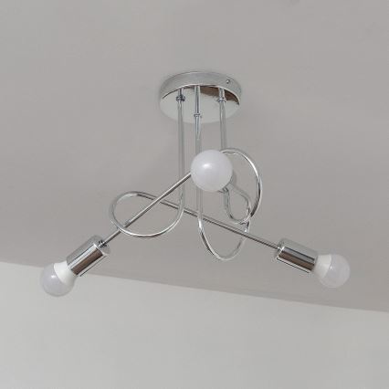 Påbygget lysekrone OXFORD 3xE27/15W/230V i blank krom
