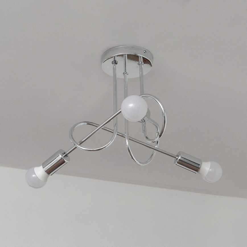 Påbygget lysekrone OXFORD 3xE27/15W/230V i blank krom