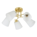 Påbygget lysekrone PAFOS 5xE27/15W/230V guld