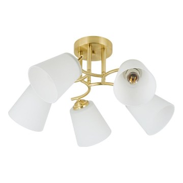 Påbygget lysekrone PAFOS 5xE27/15W/230V guld