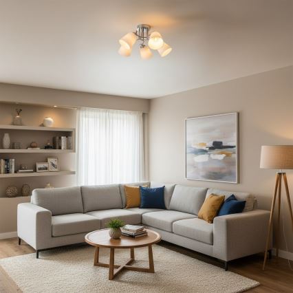 Påbygningsloftlampe PAFOS 5xE27/15W/230V, blank krom